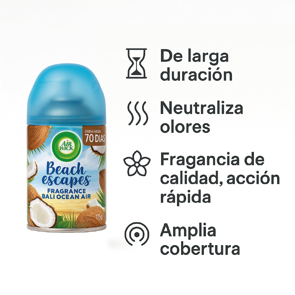Air Wick Automático Difusor + 2 Repuestos / Bali Coco Beach