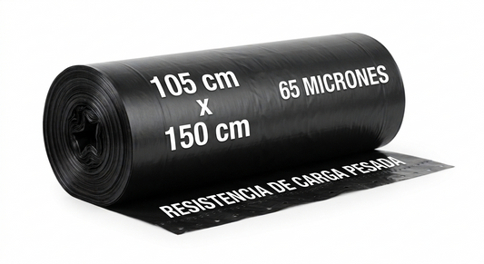 Bolsa de basura negra 105x150cm 65 micrones - con texto