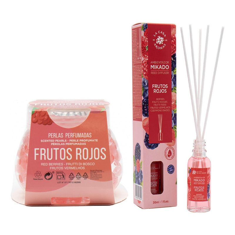 Ambientador Mikado 30 Ml + Perlas Aromaticas Frutos Rojos