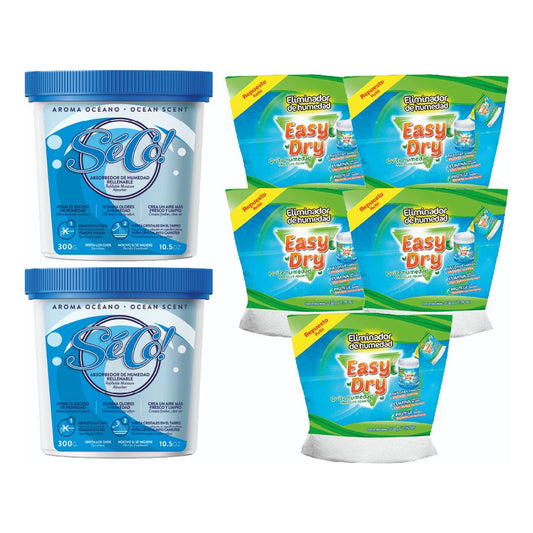 Absorbedor De Humedad Recargable 2 Potes + 5 Recargas
