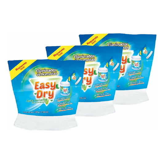 Absorbedor De Humedad Recarga 3 Unidades 200g C/u Easydry