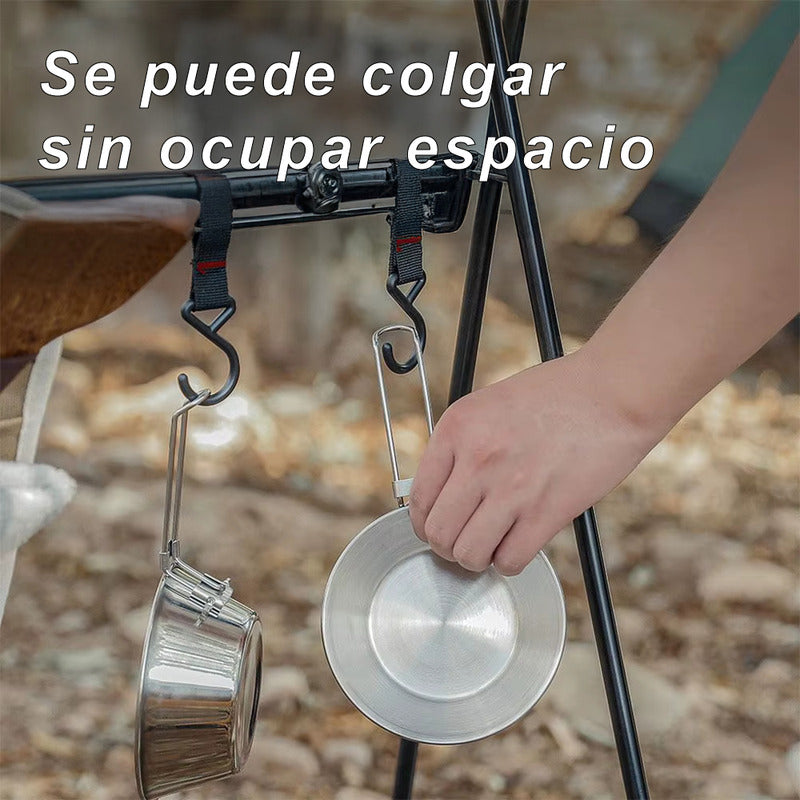 Plato Plegable De Acero Inox. Liviano Camping Montaña Viajes