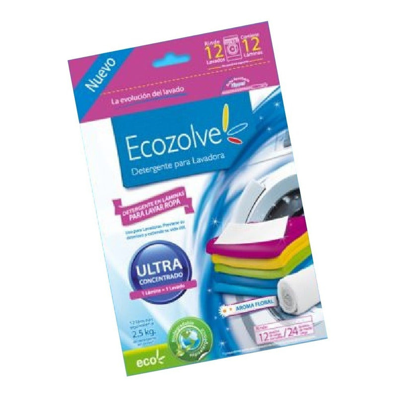 Ecozolve Detergente En Laminas Concentrado Biodegra [12 U]