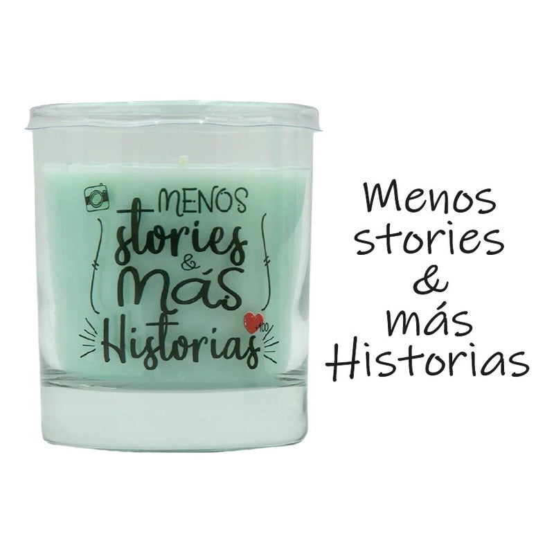 Lumar Aromatic Vela Vaso Con Mensaje -  Stories 140g/30h