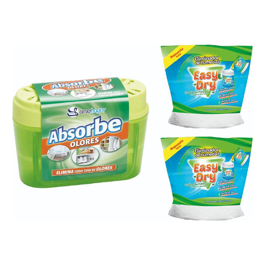 Absorbedor De Humedad Con Recarga 40g + 2 Recargas