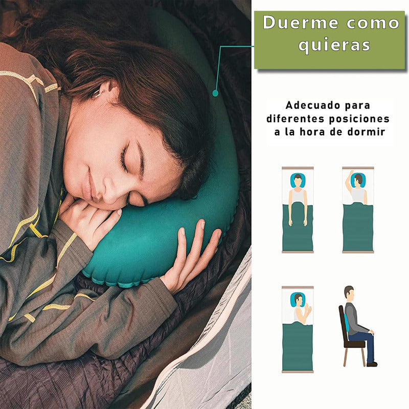 Almohada Tpu Inflable Ultraligera Camping Montaña Playa 100g