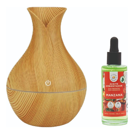 Difusor De Aroma Luz Led Usb 200 Ml + Aceite Manzana 50 Ml