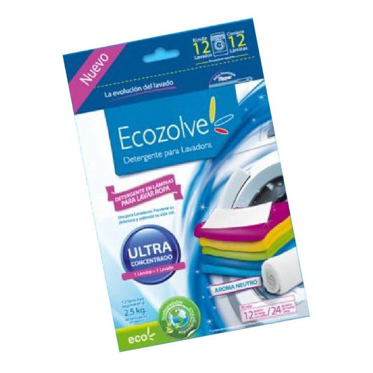 Ecozolve Detergente En Laminas Concentrado Biodegra [12 U]