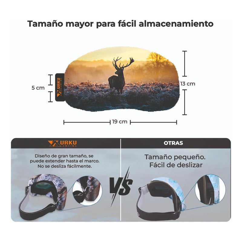 Funda Antiparras Ski/snow/bici Microfibra Elasticada