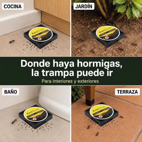 Trampa Hormigas 3 Uni Sin Veneno Hogar Interior Exterior
