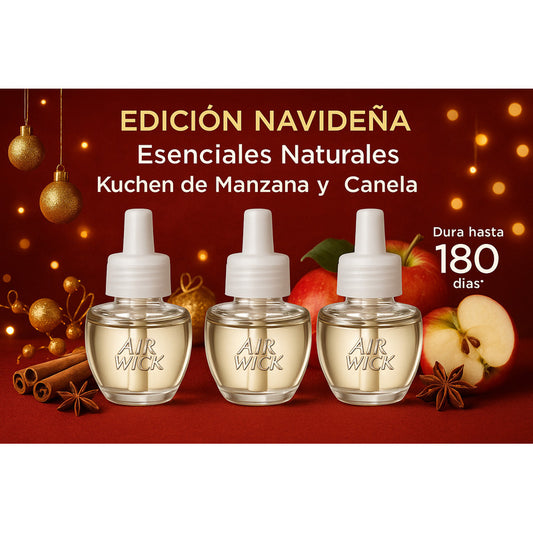 Air Wick Electrico Repuesto 3 Unidades Kuchen Manzana Canela
