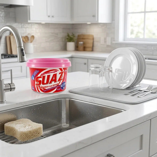 Crema Lavavajilla Suaz Rosado 450g Arranca La Grasa