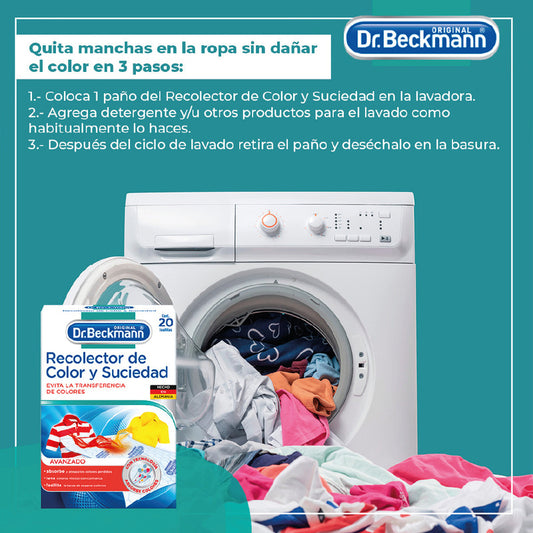 Dr. Beckmann Recolector De Color 20u + Perlas Fragancia 120g