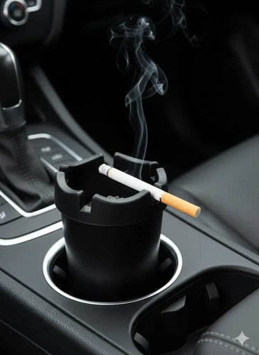 Cenicero Antihumo Negro Negro Lisa