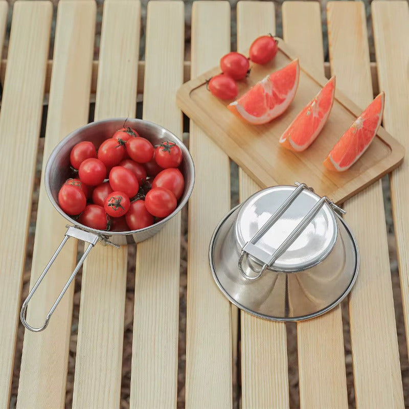 Plato Plegable De Acero Inox. Liviano Camping Montaña Viajes