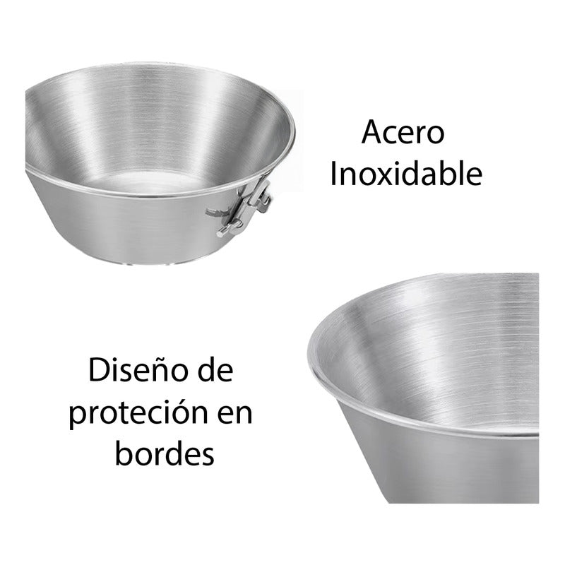 Plato Plegable De Acero Inox. Liviano Camping Montaña Viajes