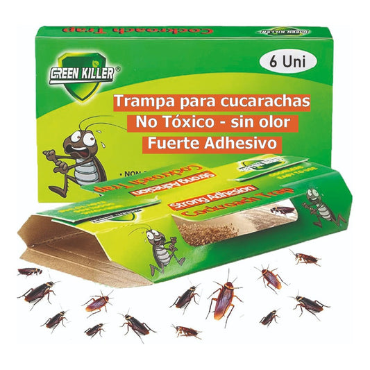 Cebo Trampa Adhesiva Con Atrayente Cucarachas Efectiva 6 Uni