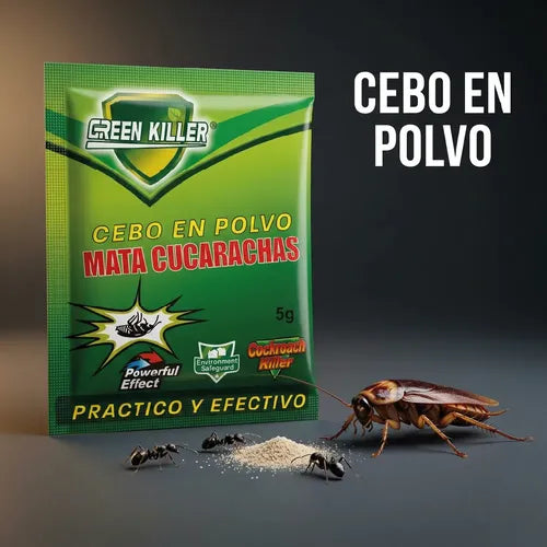 Cebo En Polvo Para Cucarachas - Pack 10 Uni De 5g Efectivo