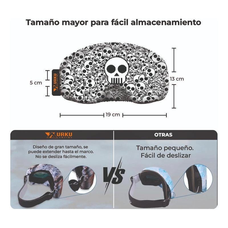 Funda Antiparras Ski/snow/bici Microfibra Elasticada