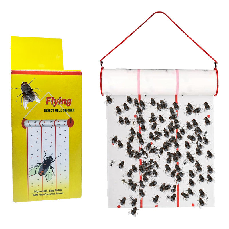 Rollo Adhesivo Trampa Moscas - 5 M Eco Ganaderia Y Huertos F