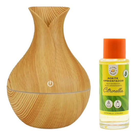 Difusor De Aroma Luz Led Usb 200 Ml + Aceite Citronela 50 Ml