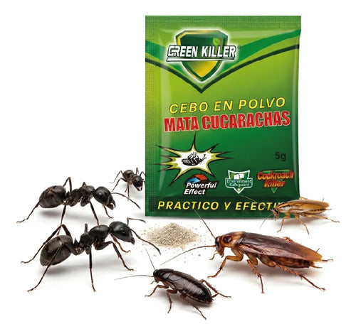 Cebo En Polvo Para Cucarachas - Pack 10 Uni De 5g Efectivo