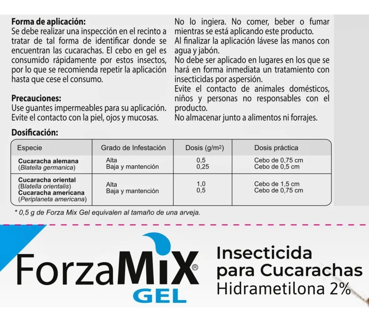 ForzaMix Gel Insecticida para Cucarachas - Jeringa 35g