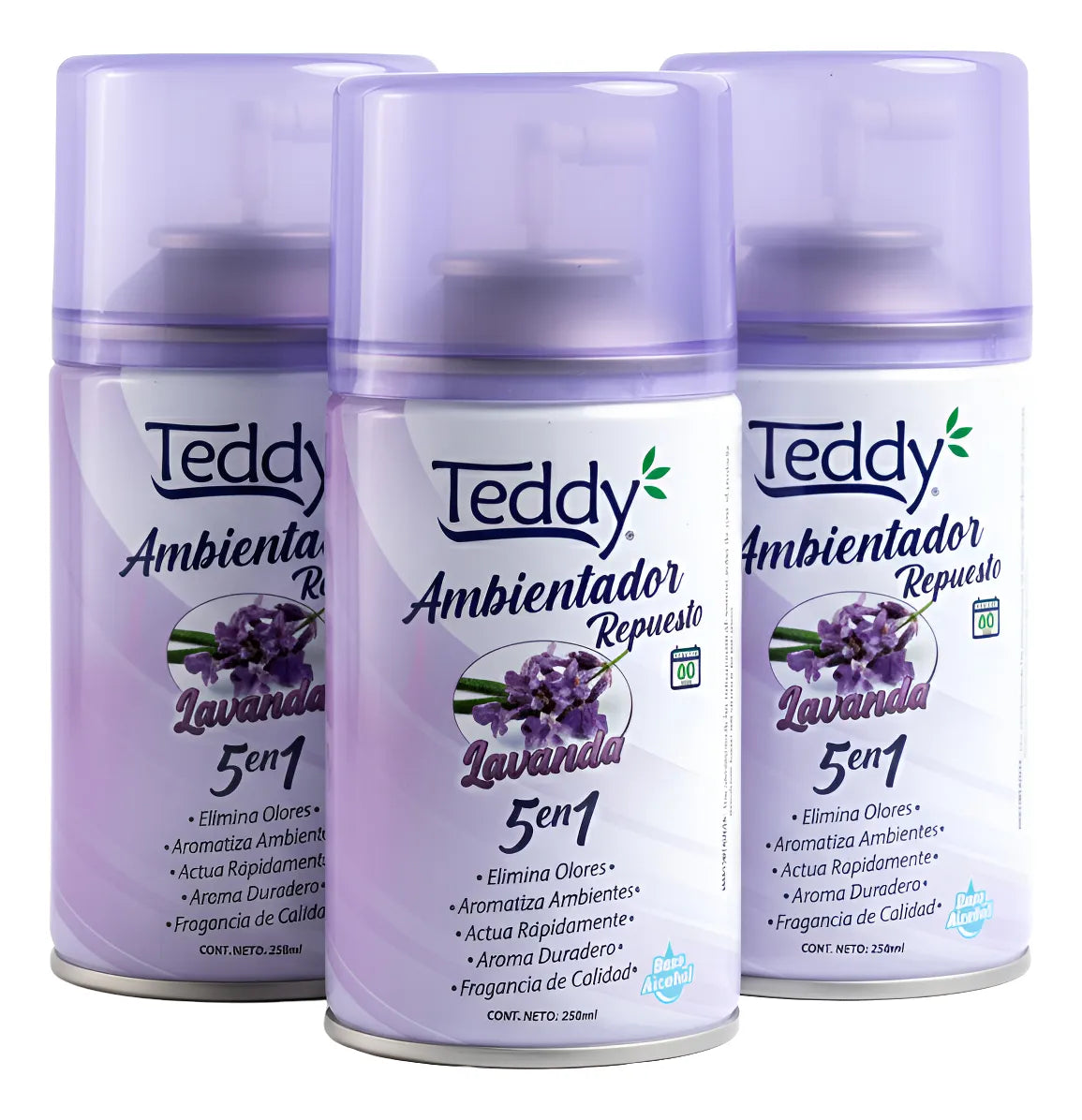 Repuesto Aromatiza. Automatico 250 Ml - Lavanda Teddy 3u