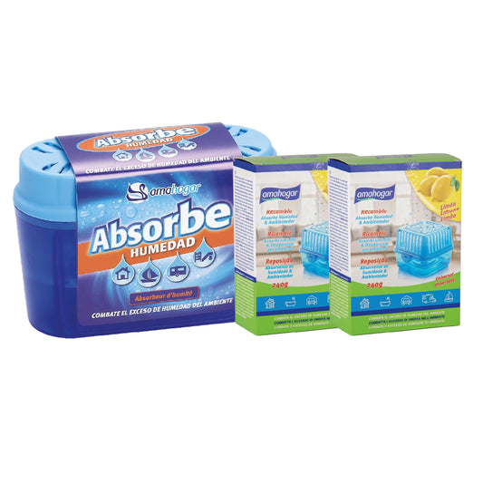 Absorbedor De Humedad Con Recarga 40g + 2 Recargas Limon