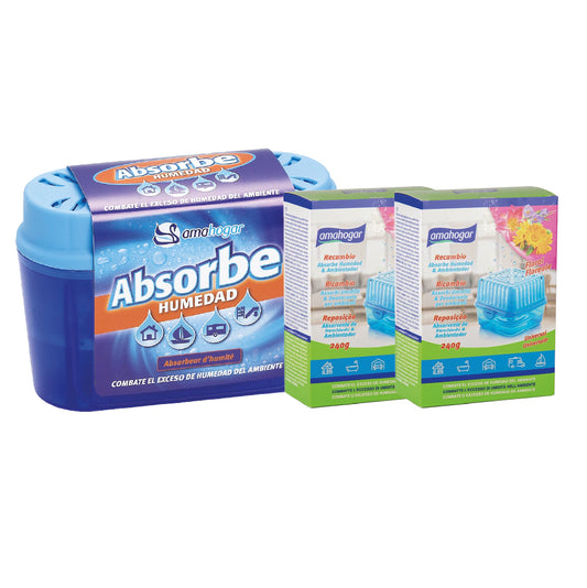 Absorbedor De Humedad Con Recarga 40g + 2 Recargas Floral