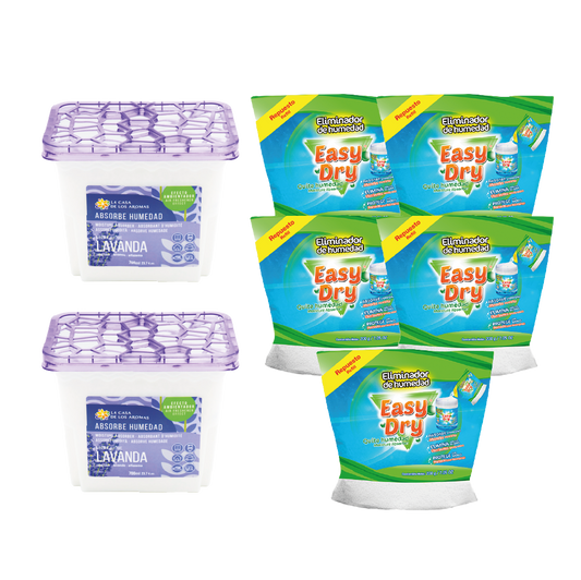 Absorbedor De Humedad Recargable 2 Potes + 5 Recargas