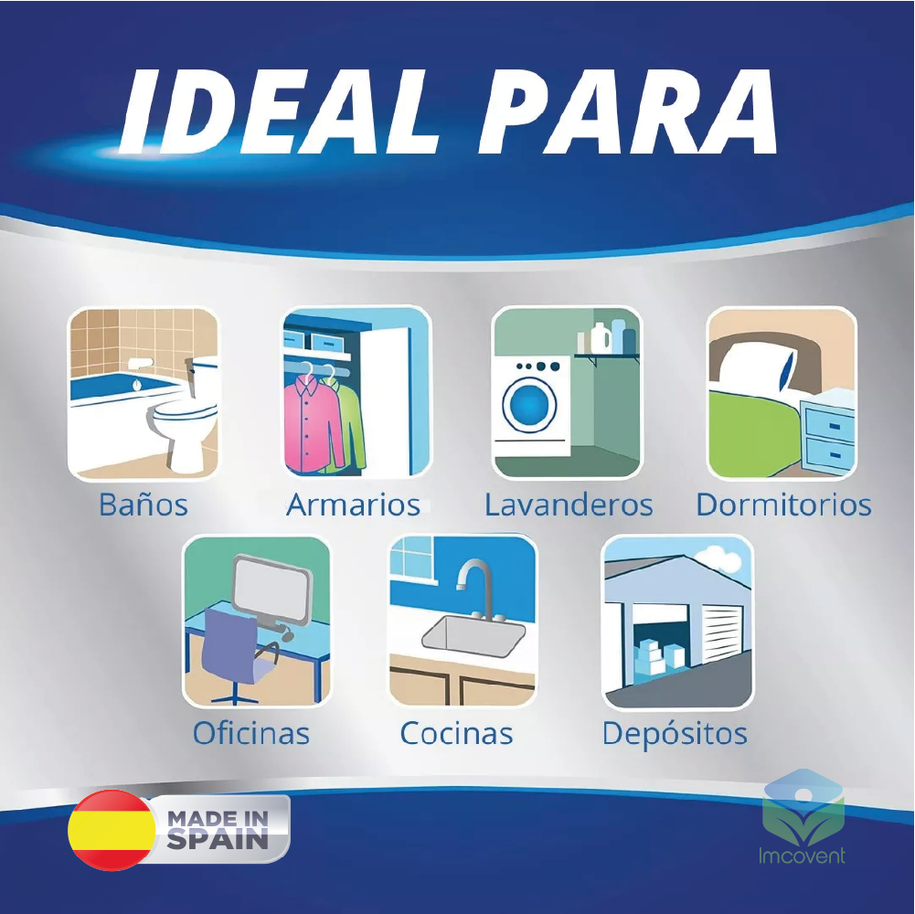 Absorbedor De Humedad  Recargable + Repuesto 1k + Armarios