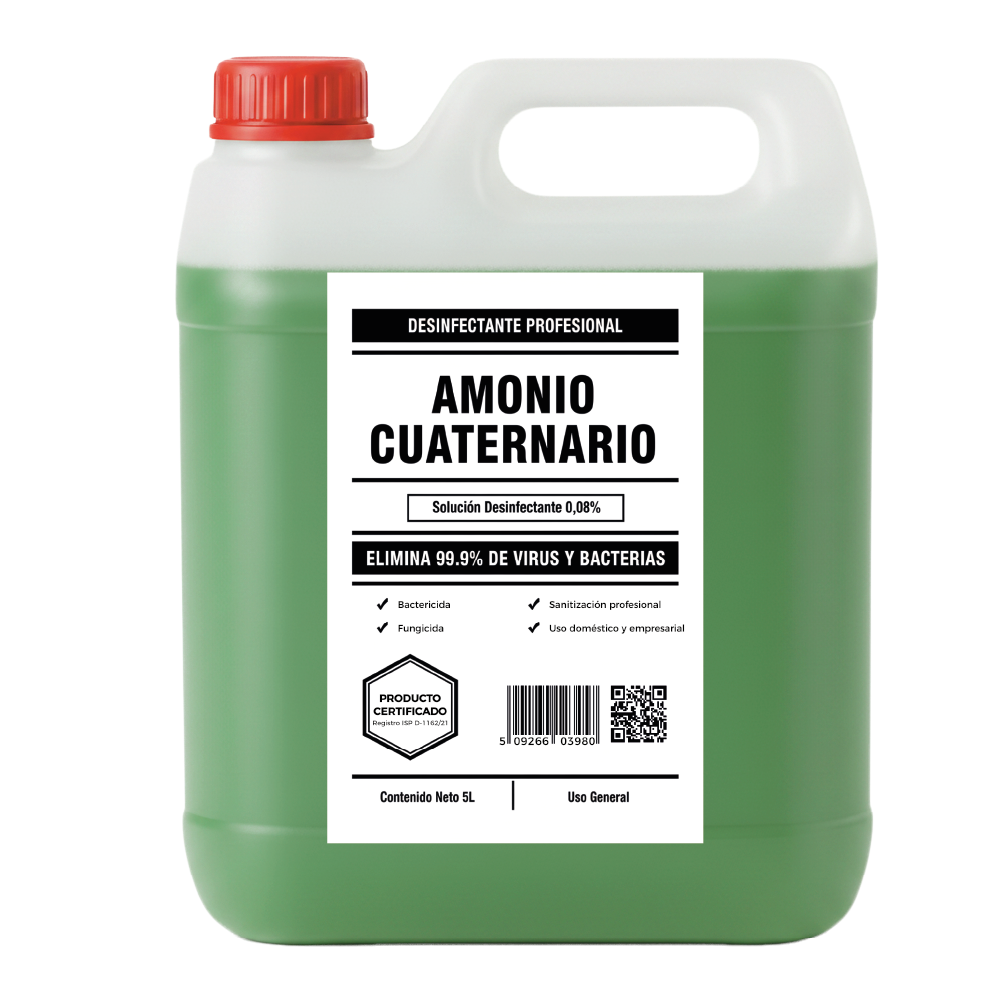 Amonio Cuaternario 0,08% Limpiador Profesional Uso Directo 5l