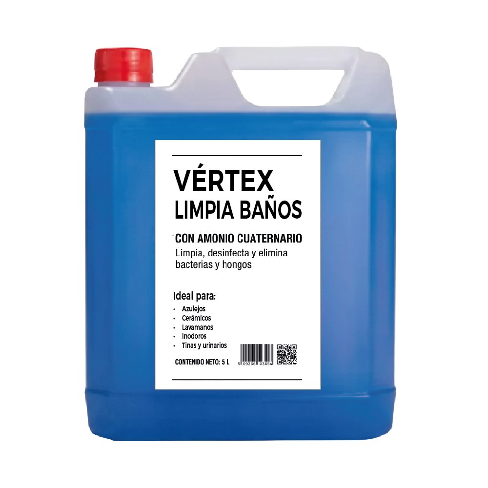Limpia Baños Vértex 5L Elimina Hongos Bacterias y Moho Desinfectante Profesional