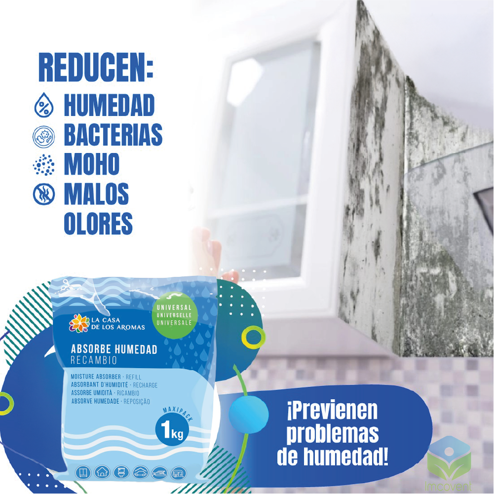 Absorbedor De Humedad Recargable 2 Potes + 5 Recargas