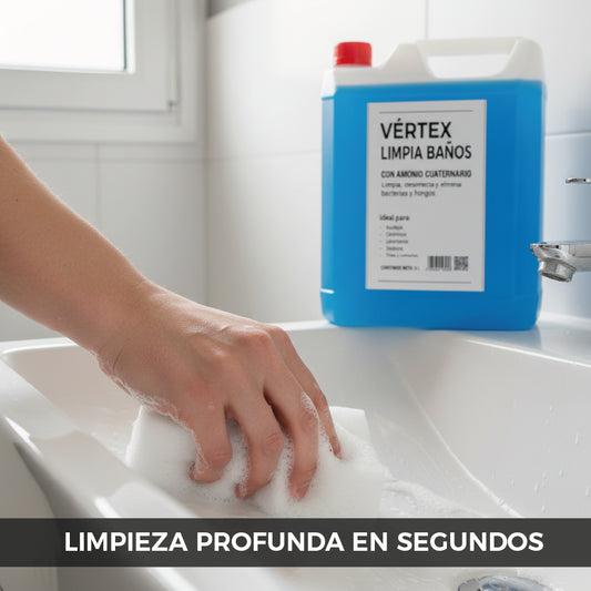 Limpia Baños Vértex 5L Elimina Hongos Bacterias y Moho Desinfectante Profesional