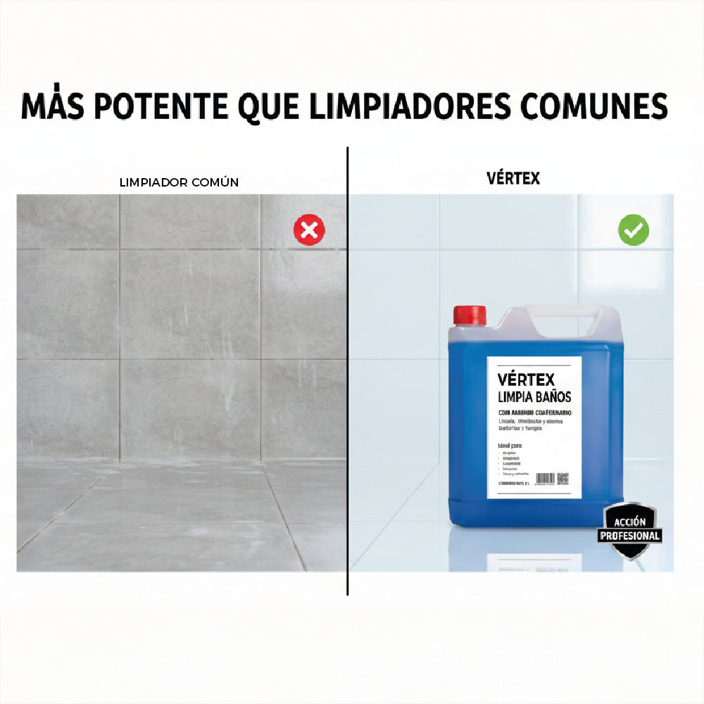 Limpia Baños Vértex 5L Elimina Hongos Bacterias y Moho Desinfectante Profesional