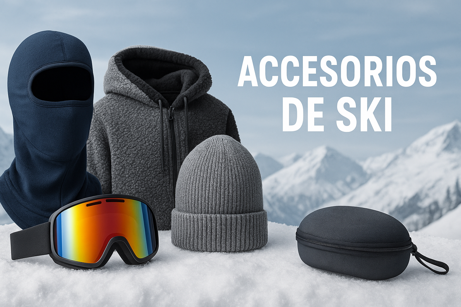 Banner promocional para accesorios de ski