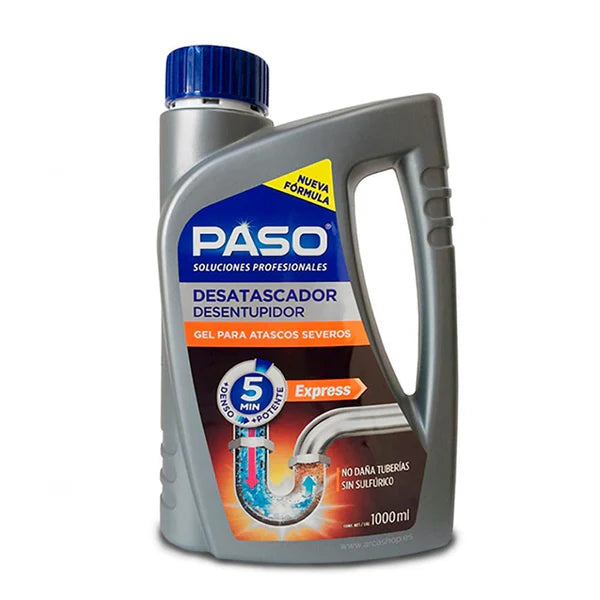 Paso - Desatascador de cañerías en Gel  1000 ML (Atascos severos)
