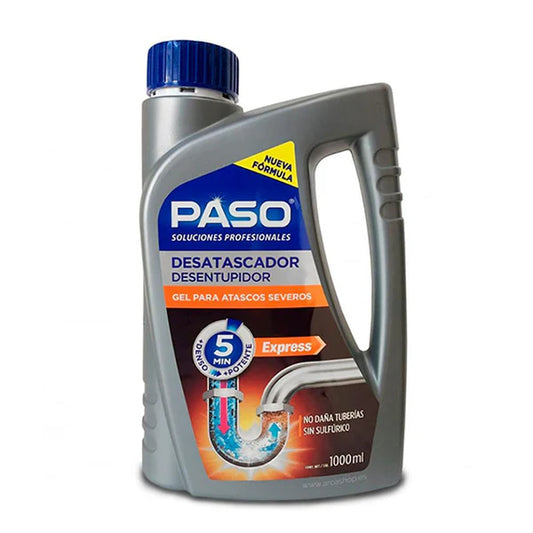 Paso - Desatascador de cañerías en Gel  1000 ML (Atascos severos)