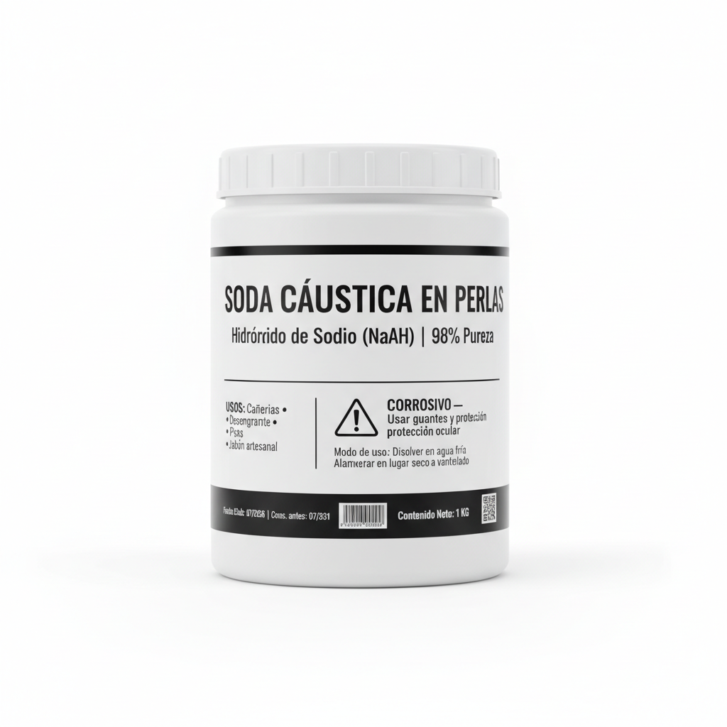 Soda Cáustica en Perlas 1 KG - IMCOVENT SpA