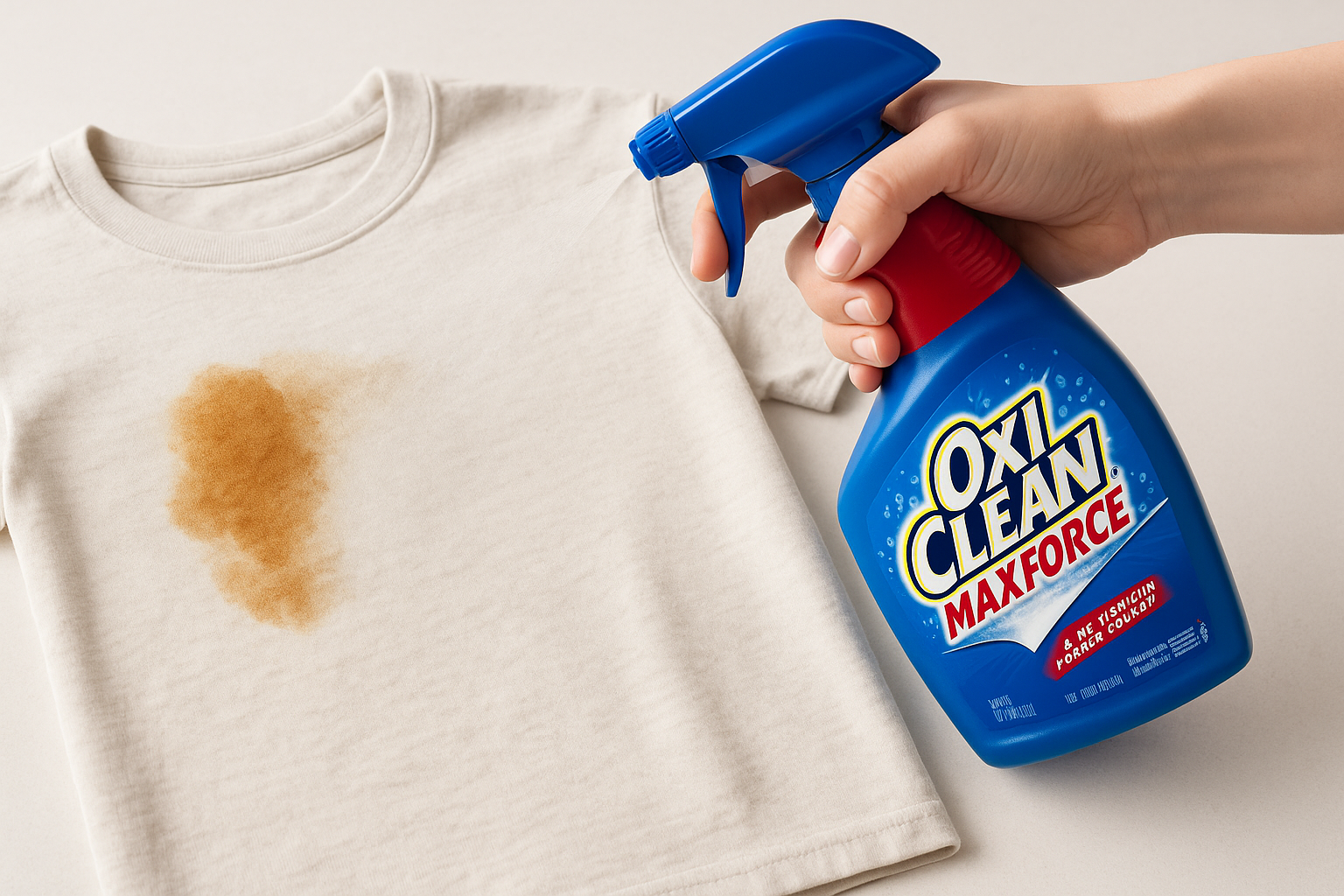 oxy clean en espray - desmanchando la ropa 