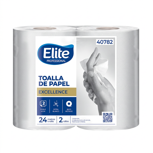 Toallas de papel Elite con fondo blanco y encuadre cuadrado